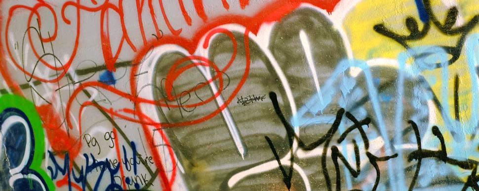 Graffiti on a wall in downtown Prince George.