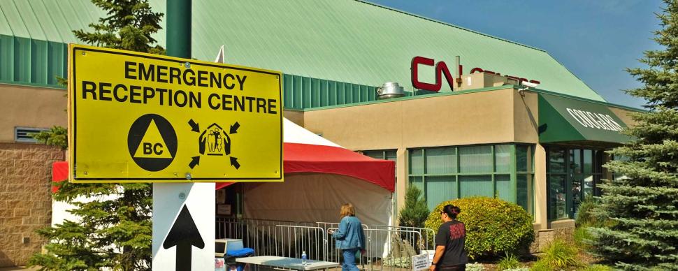 The CN Centre Emergency Reception Centre during the 2018 wildfires in Prince George.