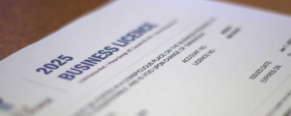 A photo of a Prince George business licence.