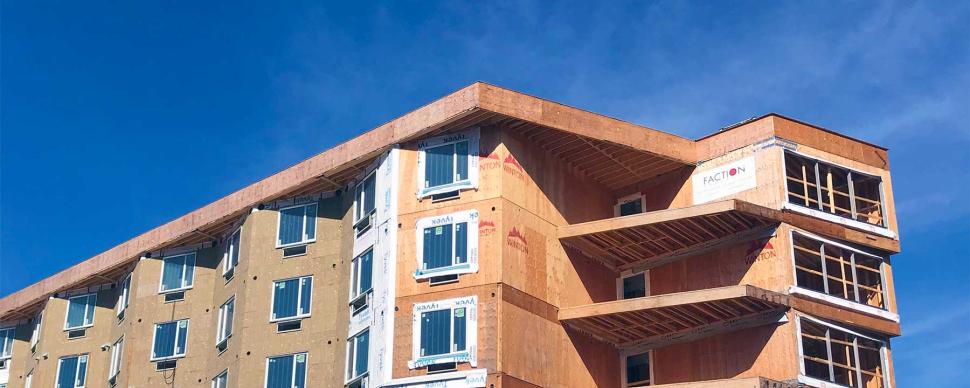 Student housing building under construction.