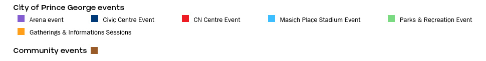 A legend showing which colour calendar events correspond to which type of event