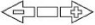 Icon of a line with arrow points on both the left and right side. On the left side, there is a minus sign inside the arrow. On the right, there is a plus sign inside the arrow.